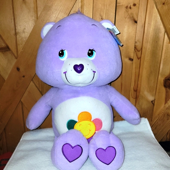 Care Bears  Jumbo Harmony Bear  Purple Flower 2004 NWT Approx 26" - Picture 1 of 10